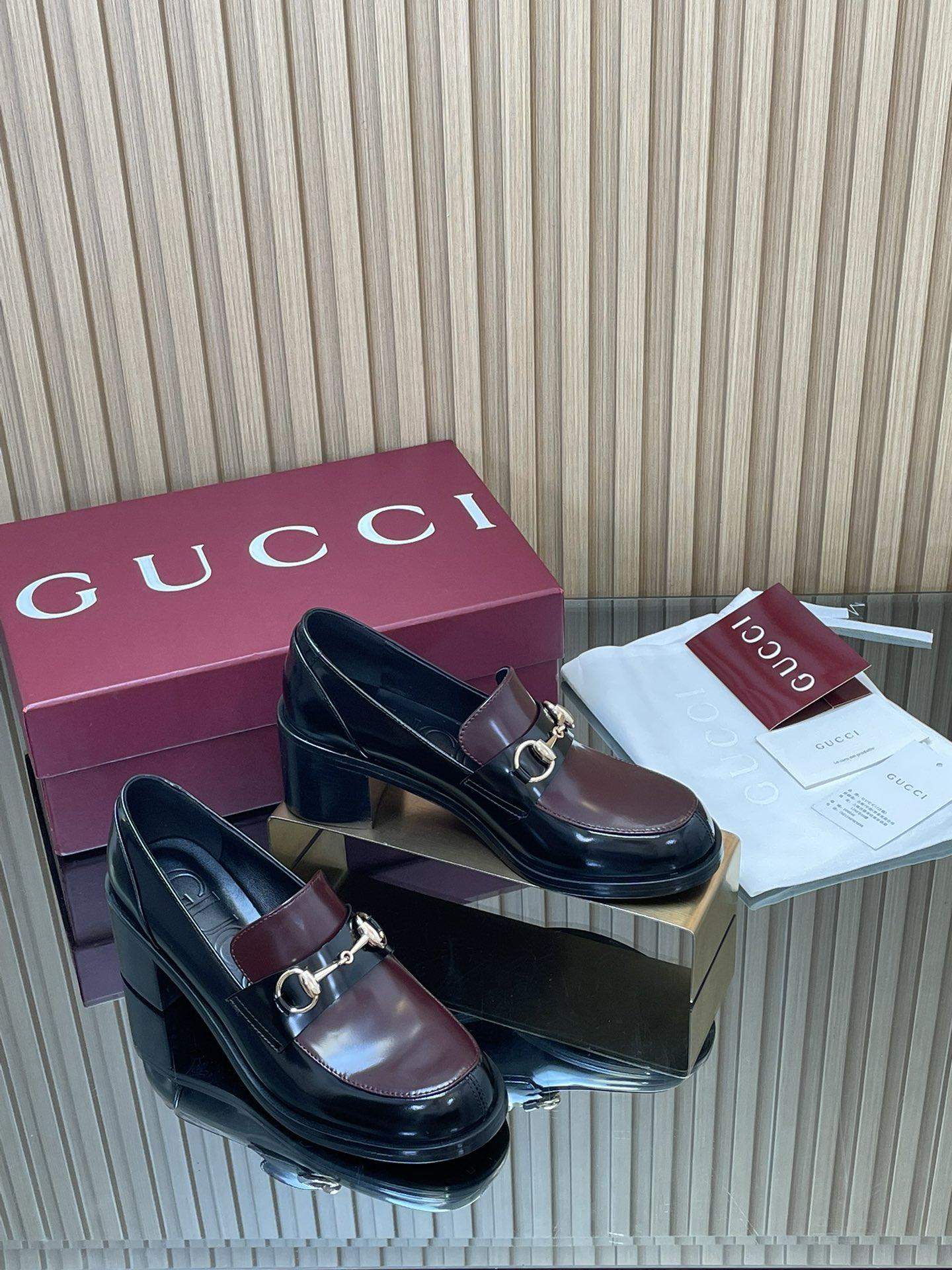 Exclusive Gucci Heeled Replica Loafer With Horsebit - Image 3