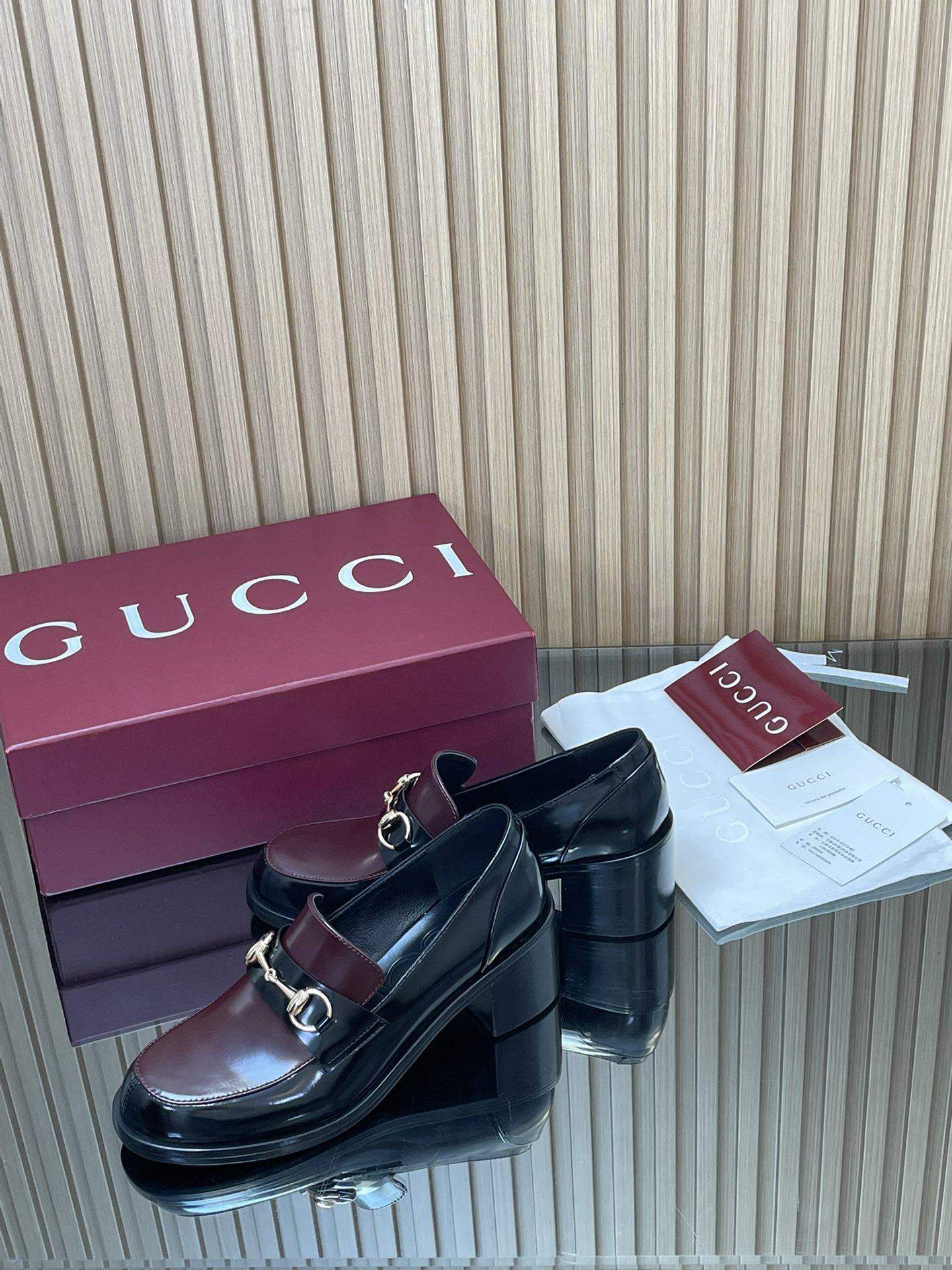Exclusive Gucci Heeled Replica Loafer With Horsebit - Image 4