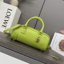Exact Copy Loewe Amazona 23 Cropped Replica Bag In Shiny Calfskin Gold-Tone Metal - Light Green