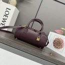 Exact Copy Loewe Amazona 23 Cropped Replica Bag In Shiny Calfskin Gold-Tone Metal - Burgundy