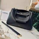 Deluxe Loewe Large Madrid Replica Bag In Supple Grained Calfskin - Black