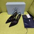 Luxury Prada Suede Replica Slingback Pumps - Black