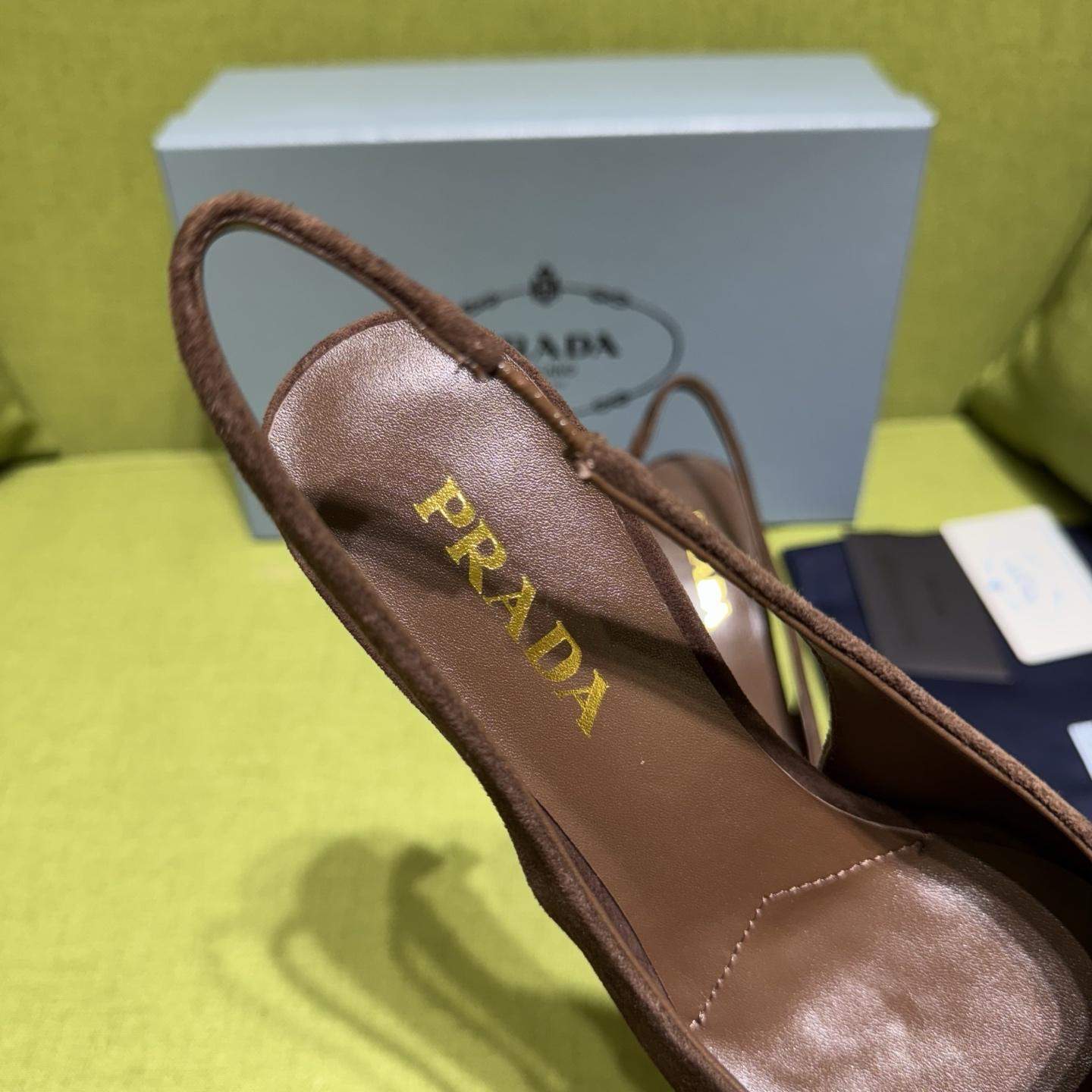 Luxury Prada Suede Replica Slingback Pumps - Image 7