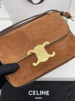 Exclusive Celine Teen Triomphe Replica Bag In Nubuck Calfskin