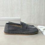 Deluxe Brunello Cucinelli Washed Suede Replica Loafer Sneakers - Dark Gray