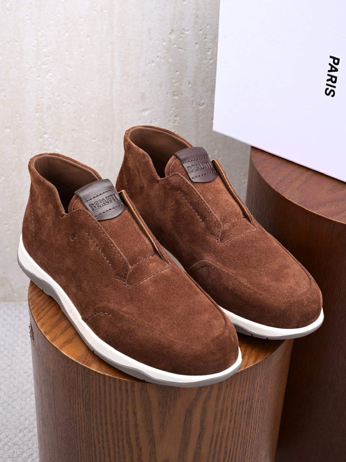 Luxury Replica Berluti Echappée Suede Calf Slip On - Image 2