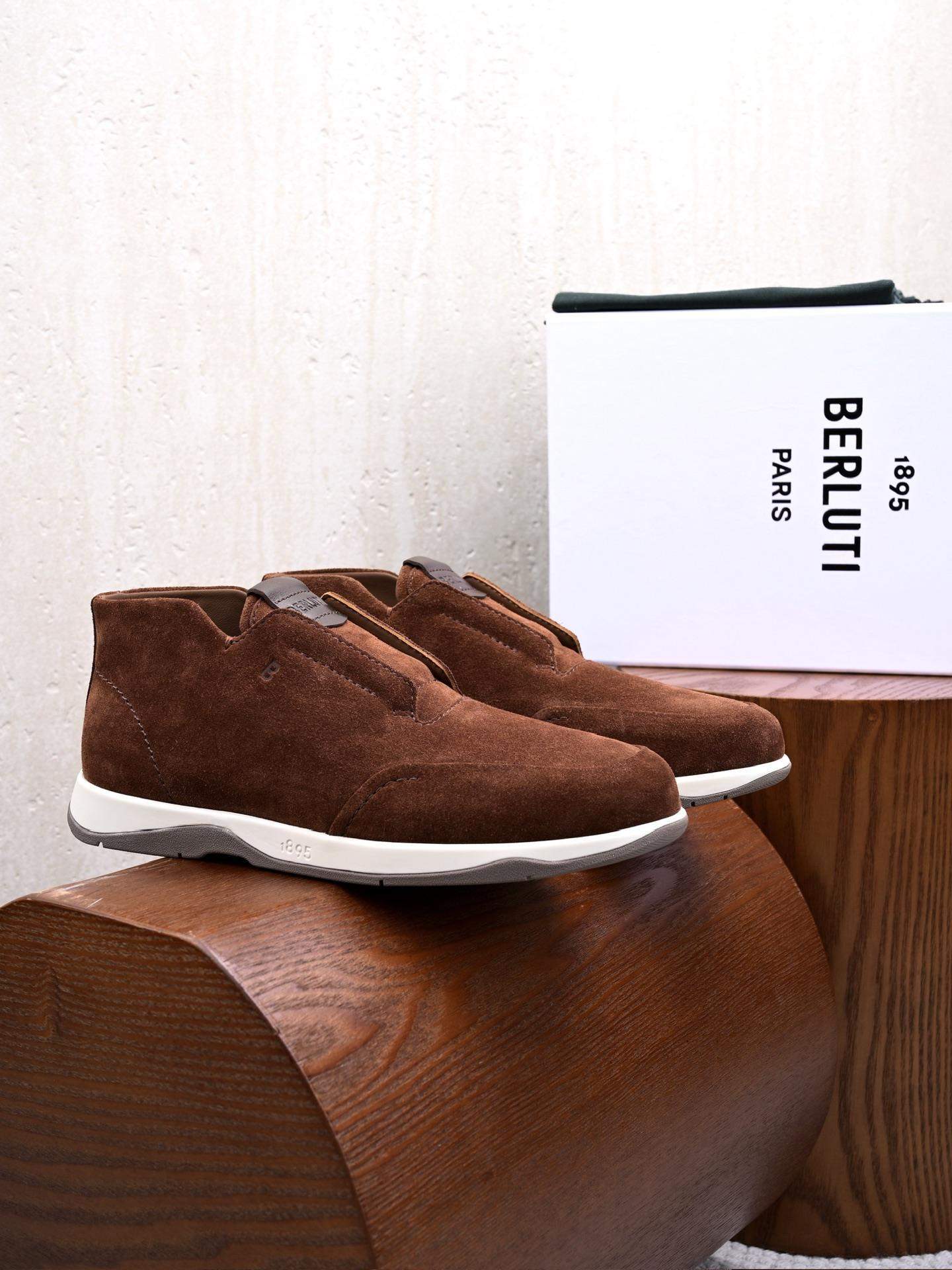 Luxury Replica Berluti Echappée Suede Calf Slip On - Image 3