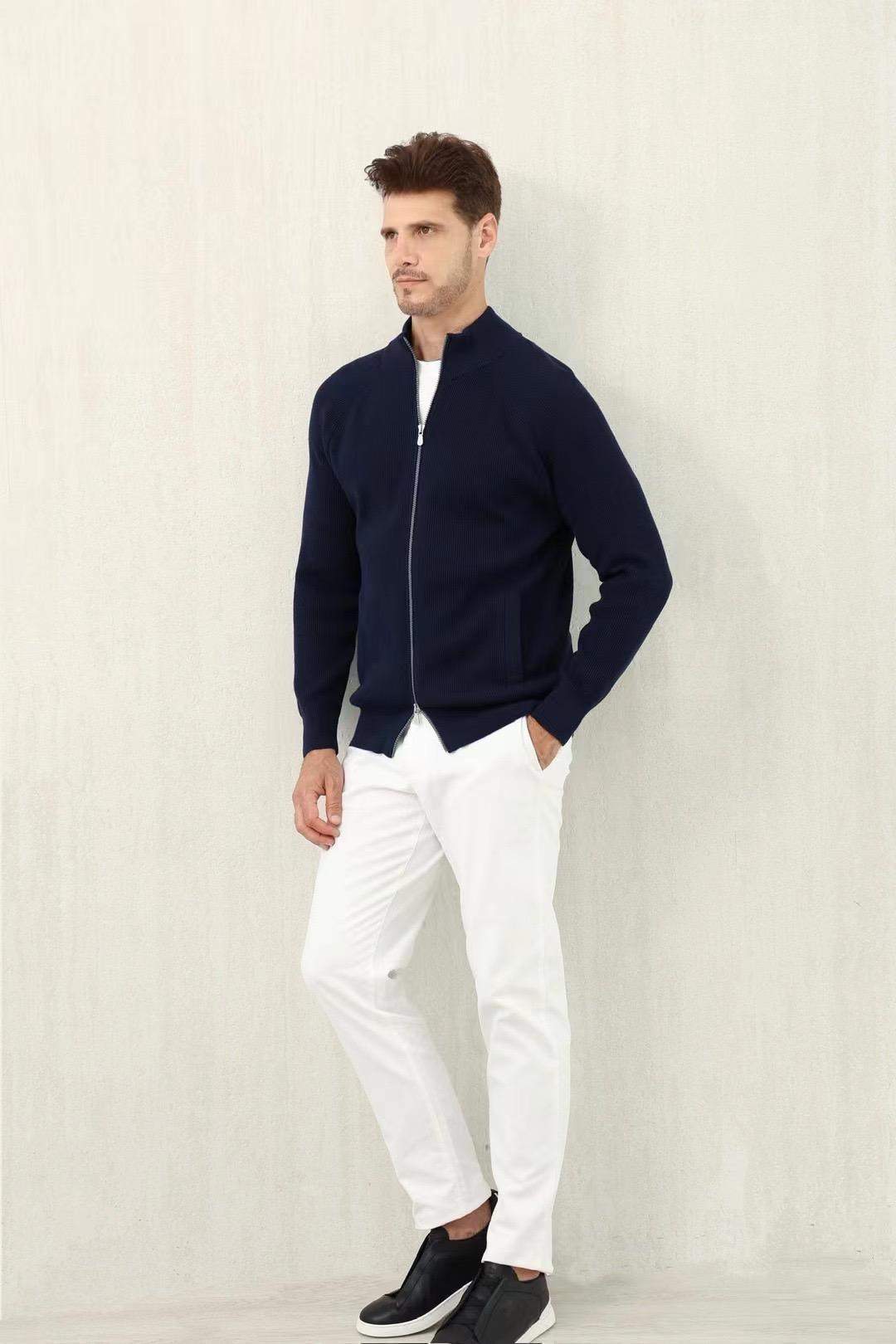 Copy Brunello Cucinelli Malfilé Cotton English Rib Cardigan With Raglan Sleeves And Zipper - Image 2