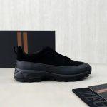 Finest Ermenegildo Zegna Leather And Suede Triple Stitch Monte Sneakers - Black