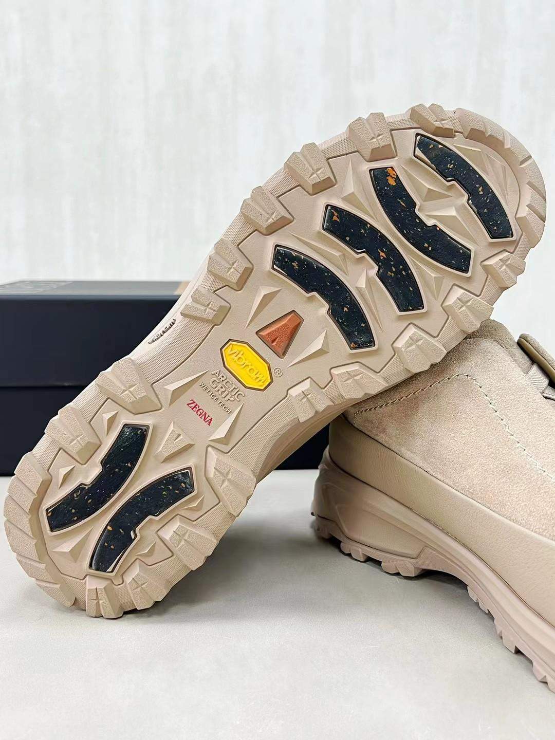 Finest Ermenegildo Zegna Leather And Suede Triple Stitch Monte Sneakers - Image 6