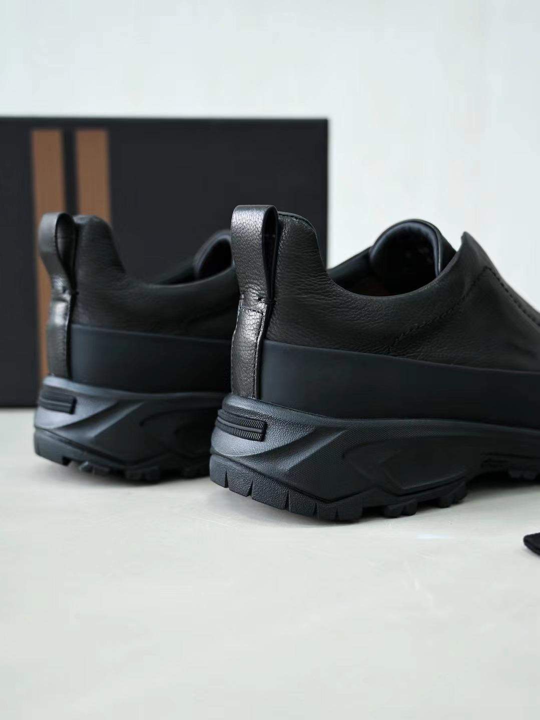 Copy Ermenegildo Zegna Leather Triple Stitch Monte Sneakers - Image 5