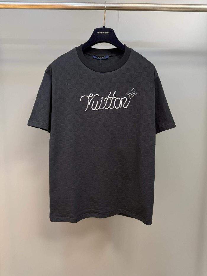 High Quality Louis Vuitton Signature Embellished Replica T-Shirt