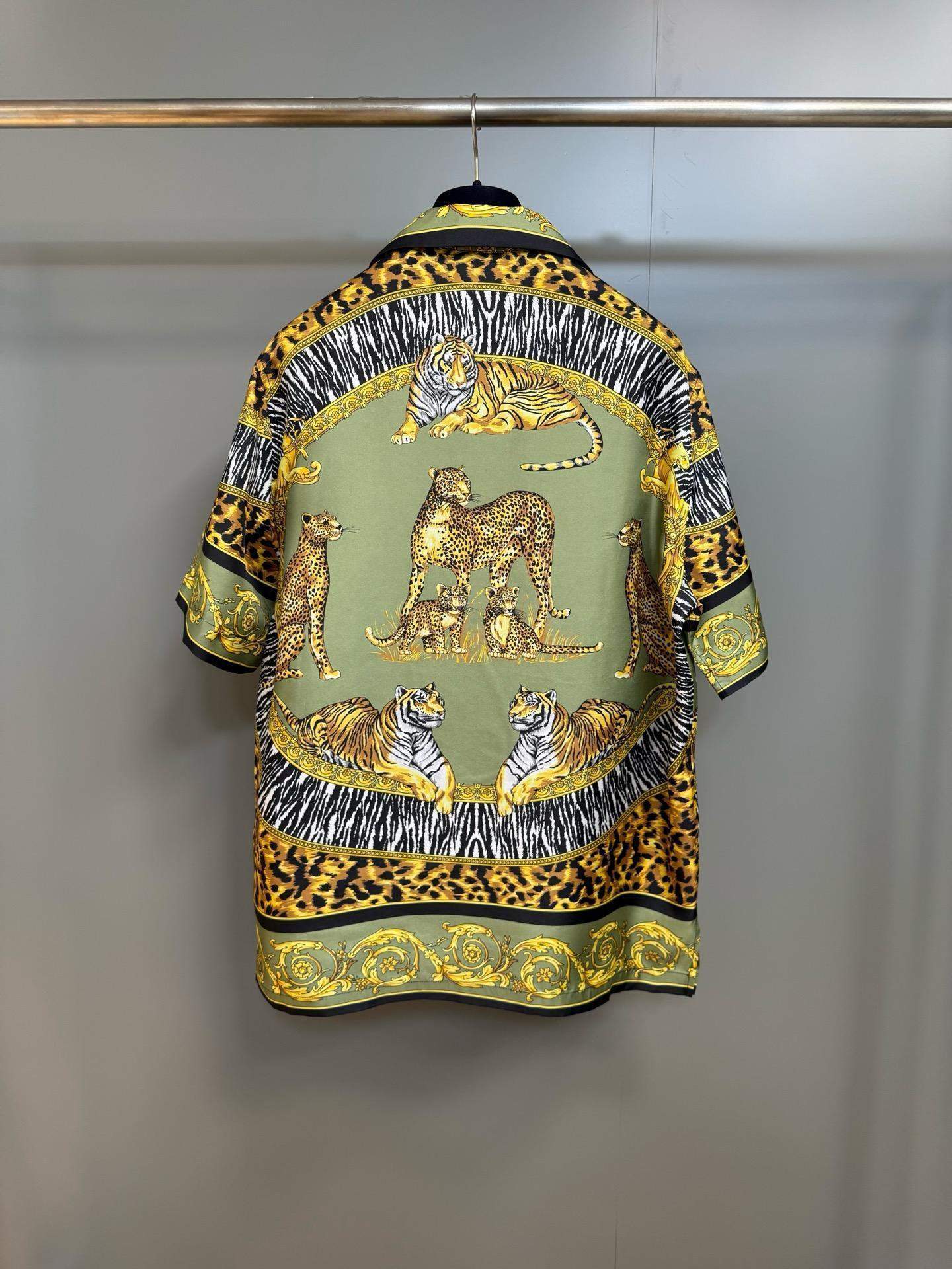 Premium Versace Wild Cats Silk Replica Shirt - Image 2