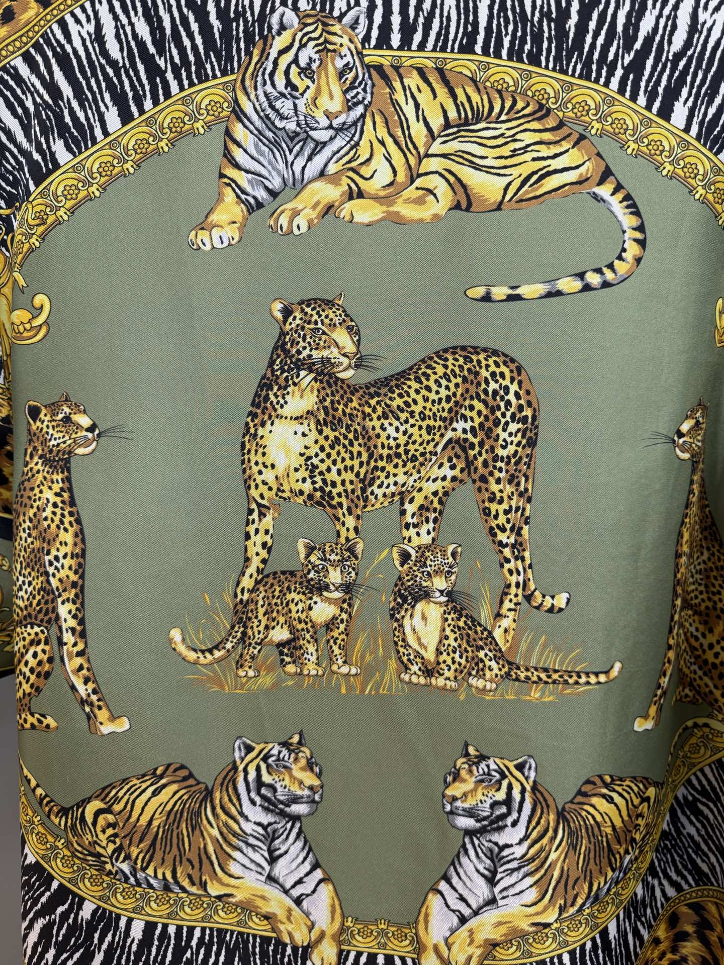 Premium Versace Wild Cats Silk Replica Shirt - Image 8
