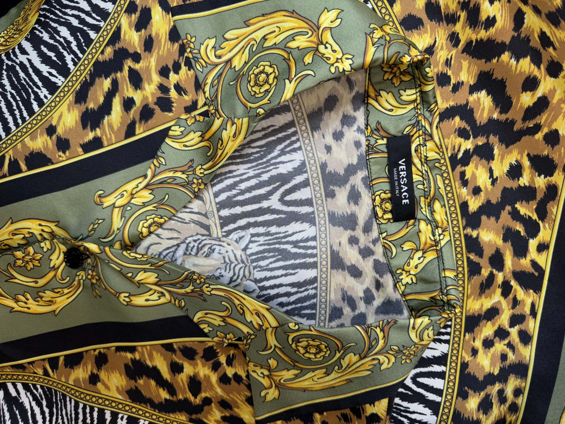 Premium Versace Wild Cats Silk Replica Shirt - Image 5