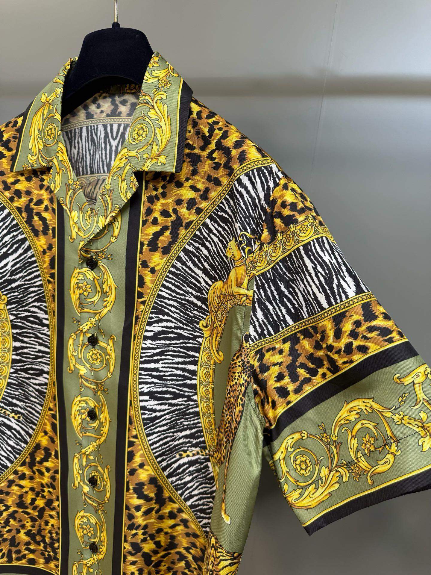 Premium Versace Wild Cats Silk Replica Shirt - Image 6