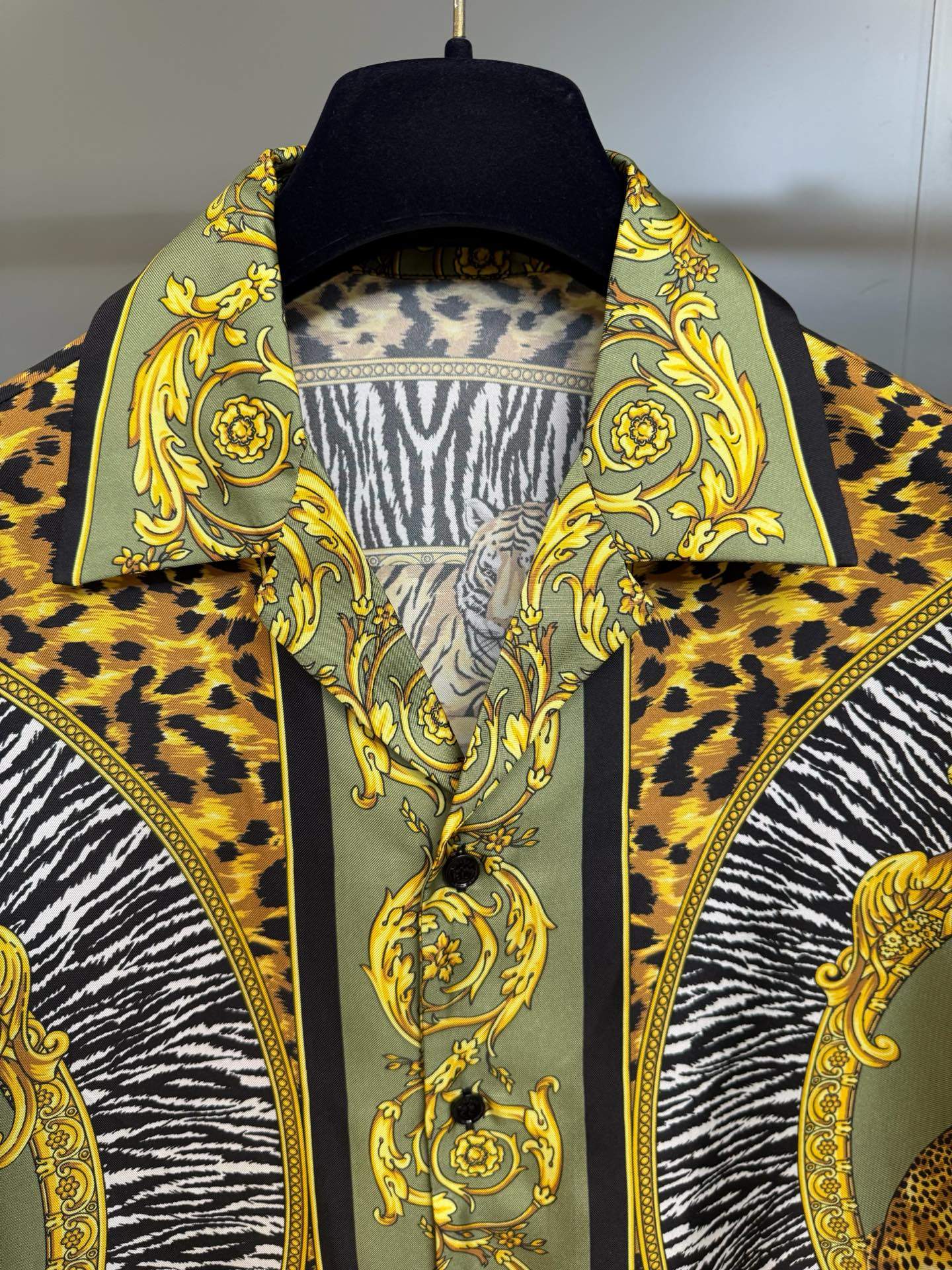 Premium Versace Wild Cats Silk Replica Shirt - Image 3