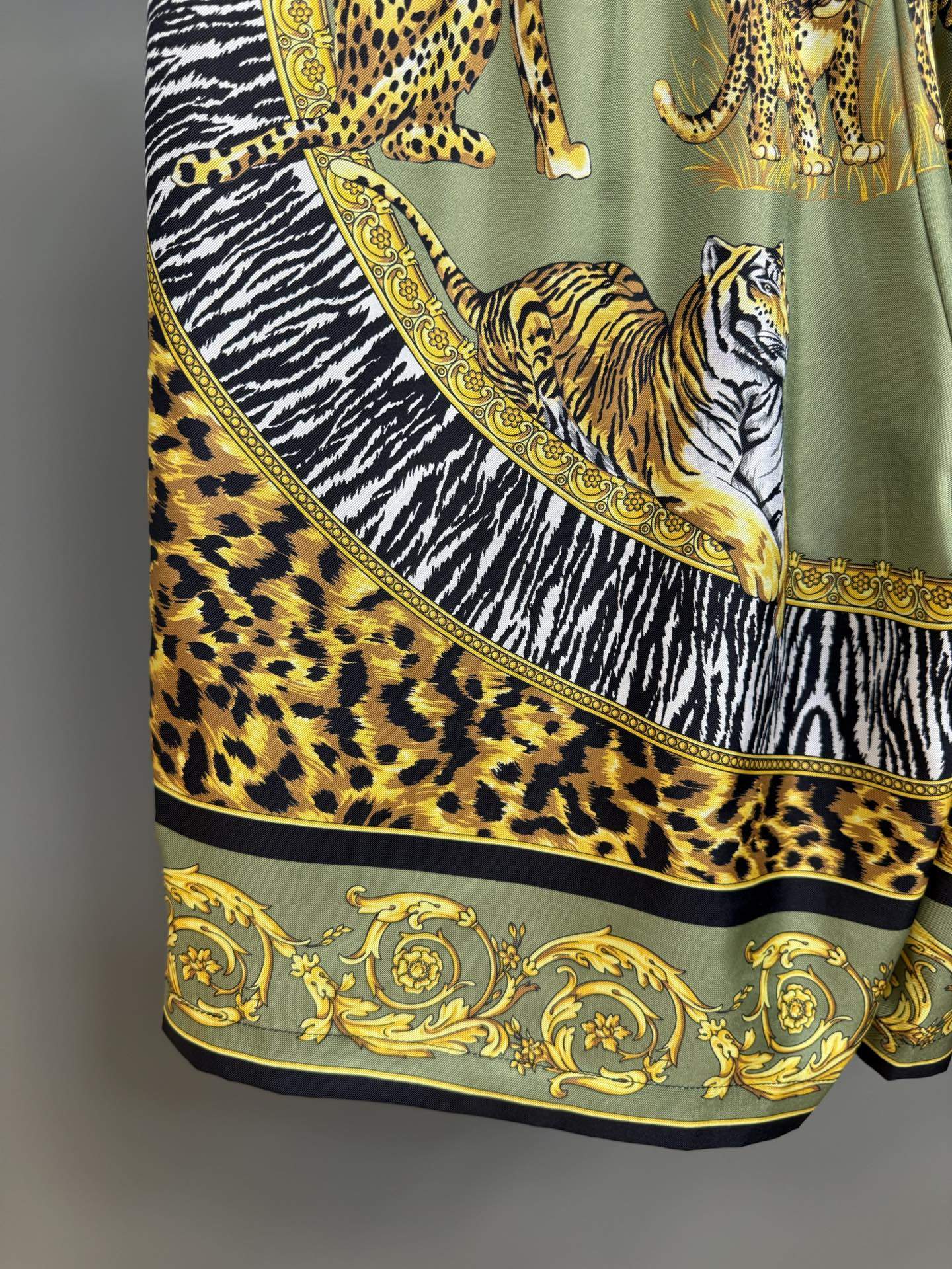 Luxury Versace Wild Cats Silk Replica Shorts - Image 6
