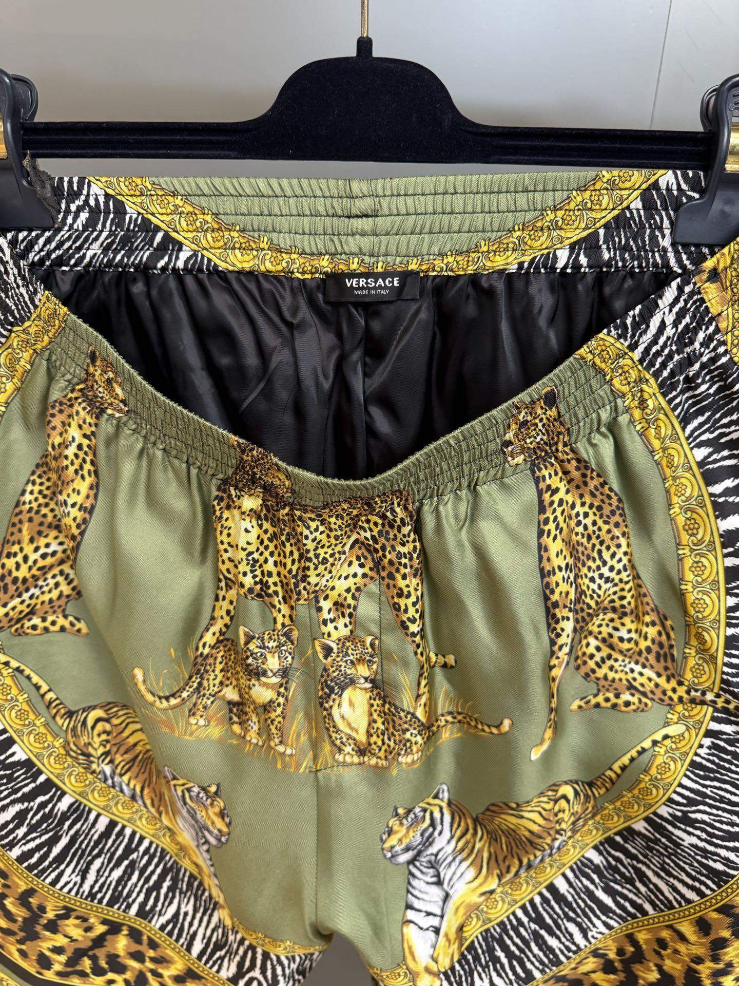Luxury Versace Wild Cats Silk Replica Shorts - Image 5