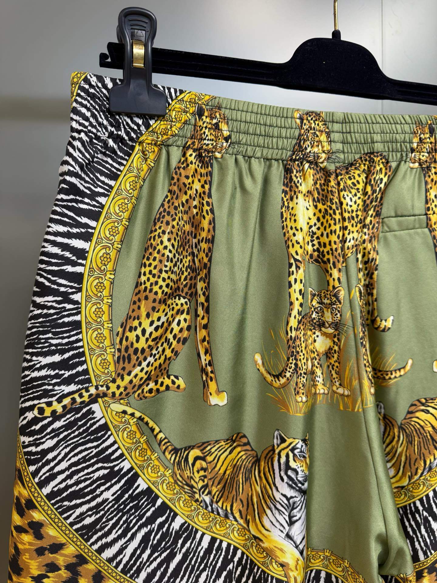 Luxury Versace Wild Cats Silk Replica Shorts - Image 3