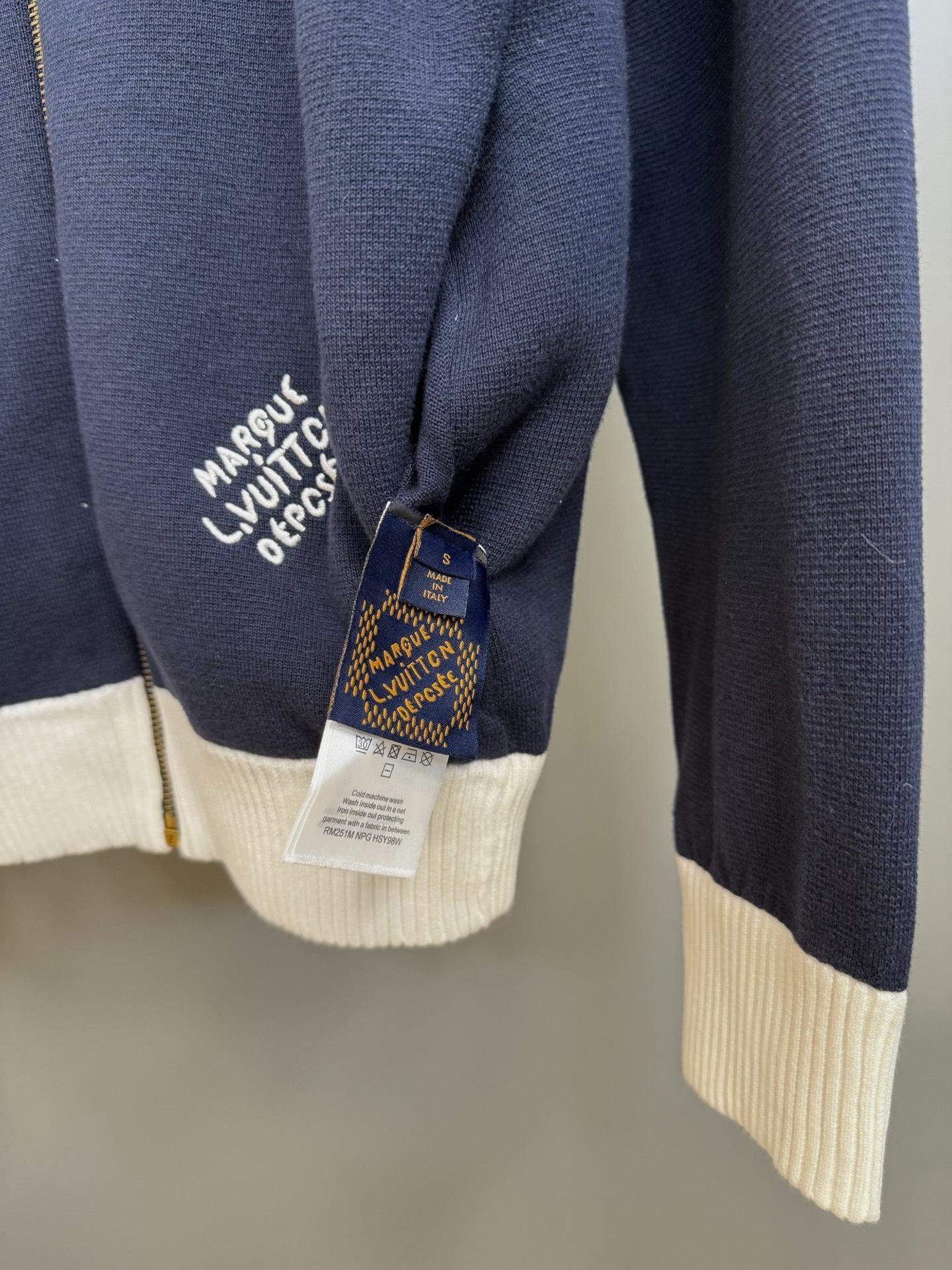 Copy Louis Vuitton Knitted Cotton Sailor Replica Blouson - Image 8