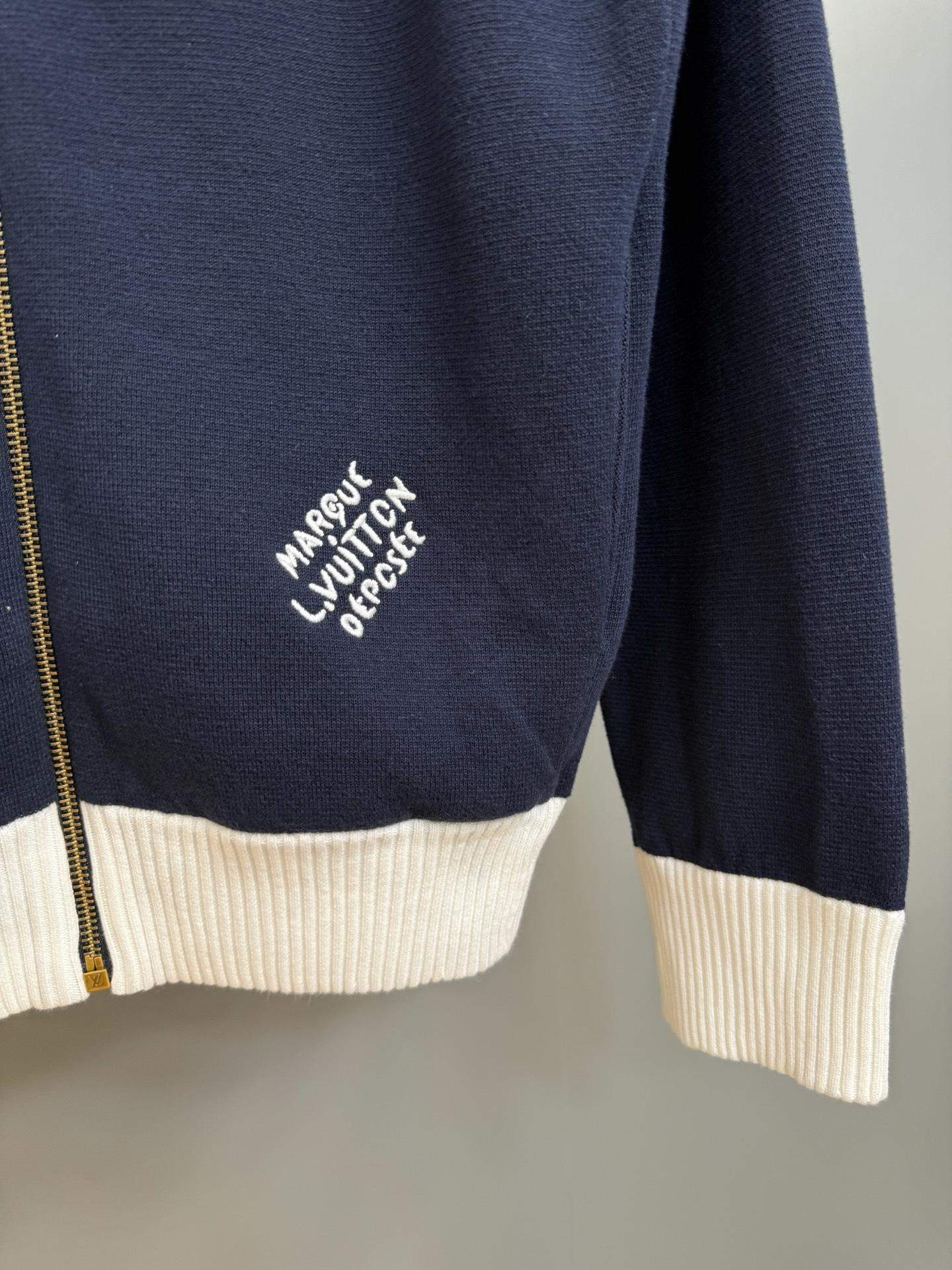 Copy Louis Vuitton Knitted Cotton Sailor Replica Blouson - Image 7