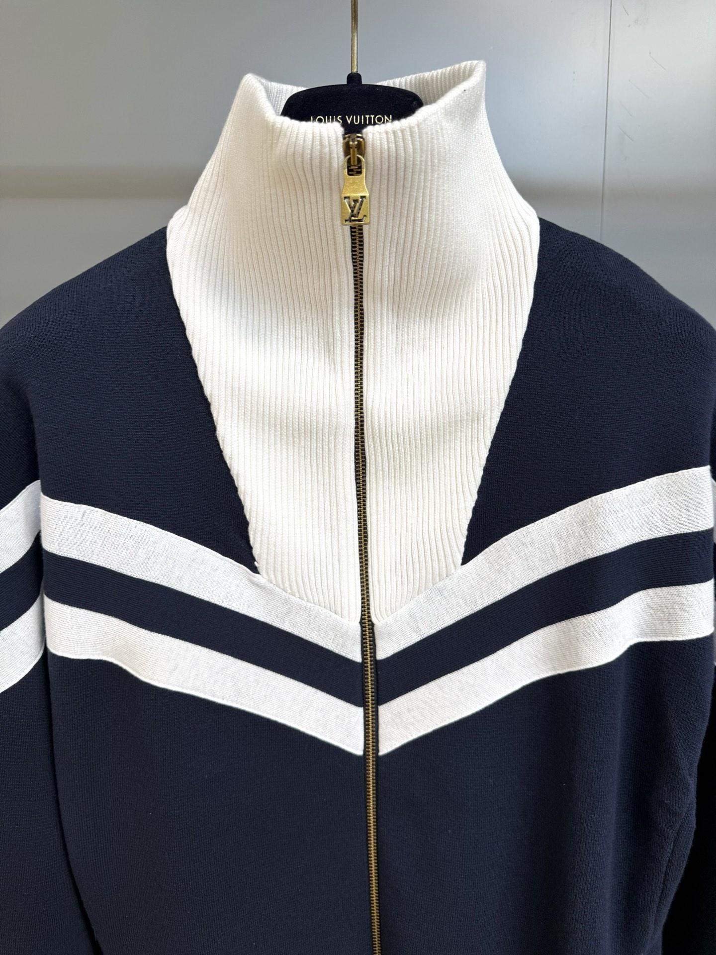 Copy Louis Vuitton Knitted Cotton Sailor Replica Blouson - Image 4