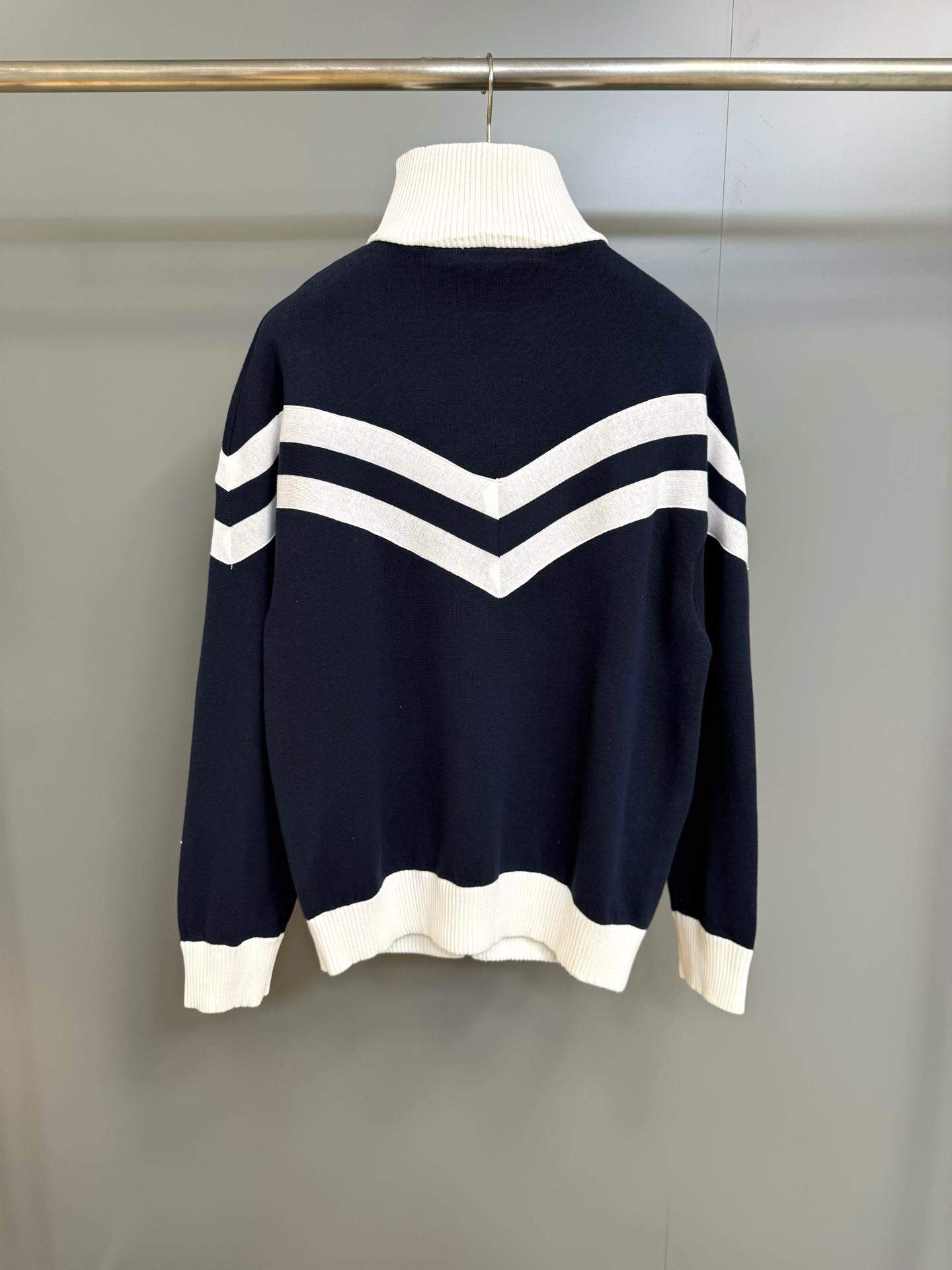 Copy Louis Vuitton Knitted Cotton Sailor Replica Blouson - Image 2