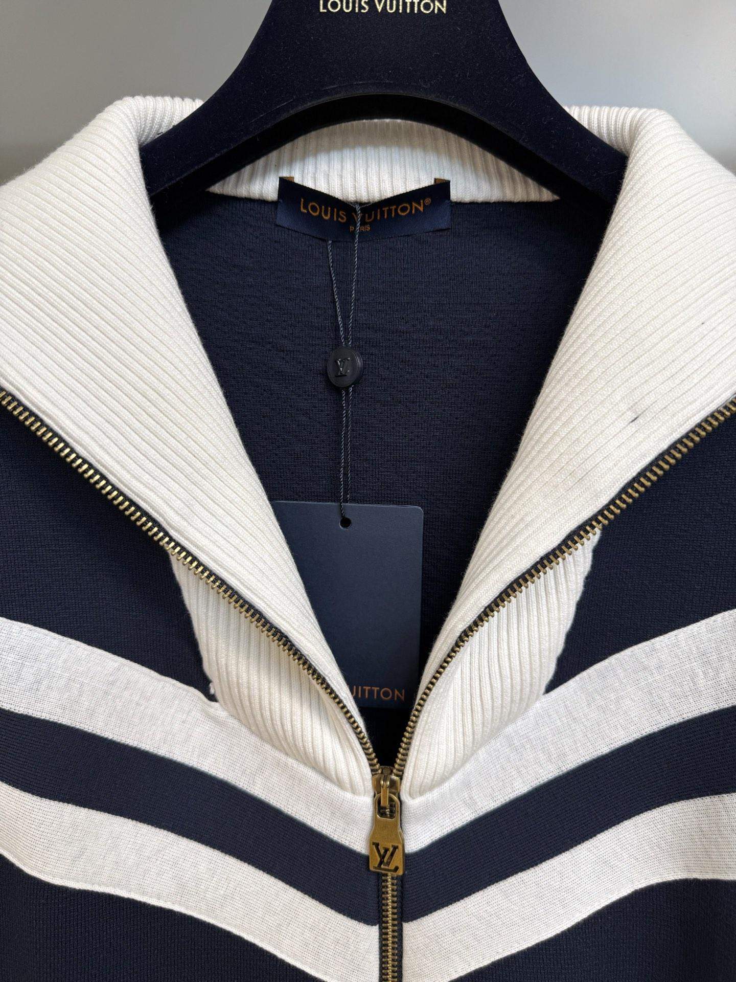 Copy Louis Vuitton Knitted Cotton Sailor Replica Blouson - Image 5