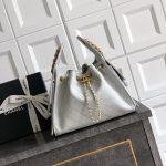 Copy Grained Calfskin 25 Small Replica Handbag - Gray