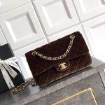 Deluxe Small Replica Classic Handbag Velvet Gold-Tone Metal