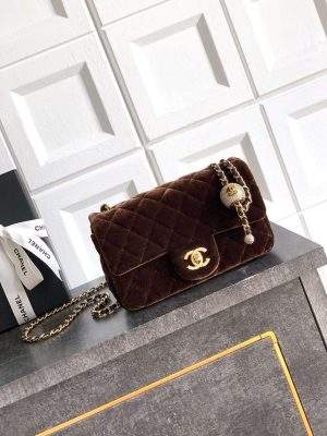 High Quality Velvet Mini Replica Flap Bag