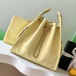 Premium Grained Calfskin 25 Medium Replica Handbag - Light Yellow