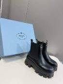 Finest Prada Monolith Brushed Leather Chelsea Replica Boots