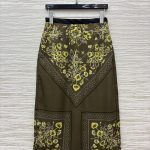 Exact Copy Gucci Printed Silk Twill Replica Skirt