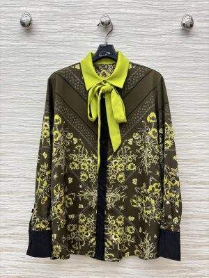 Mirror Quality Gucci Printed Silk Twill Replica Shirt