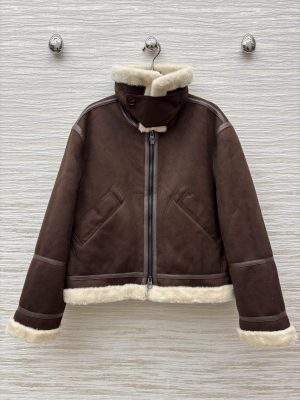 Superior Loro Piana Leather-Trimmed Replica Shearling Jacket