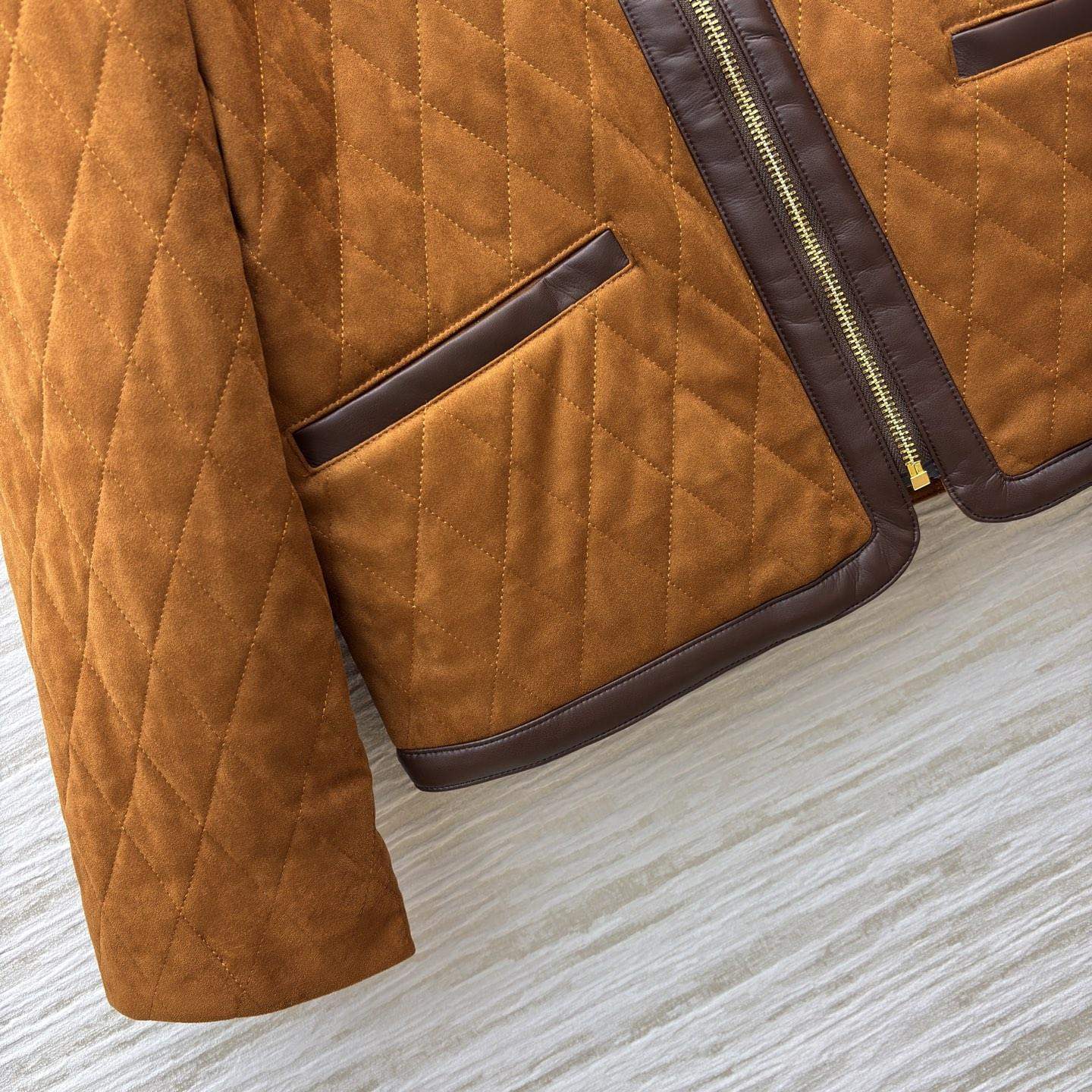 Luxury Replica Celine Quilted Jacket In Suede - Image 6