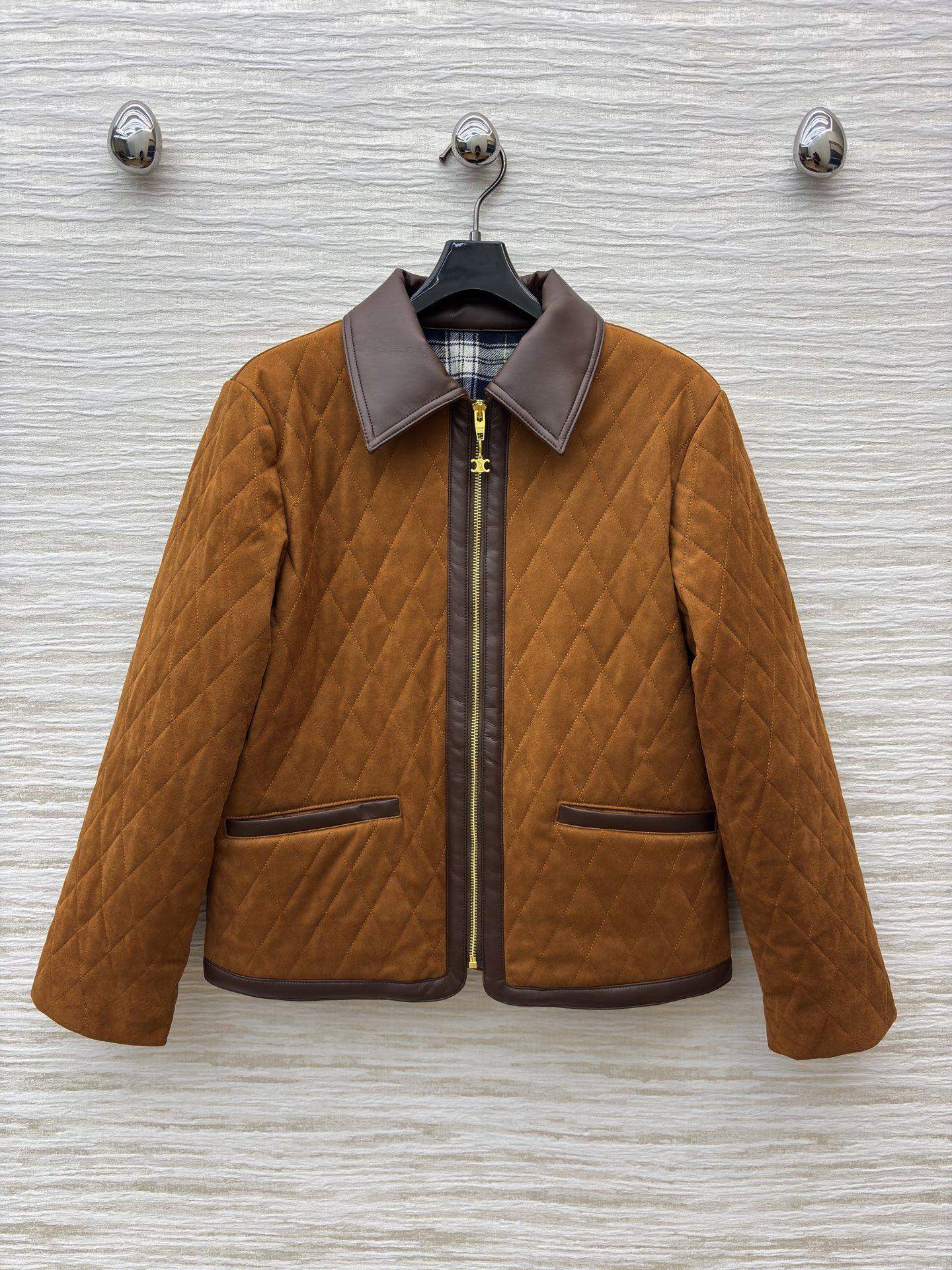 Luxury Replica Celine Quilted Jacket In Suede