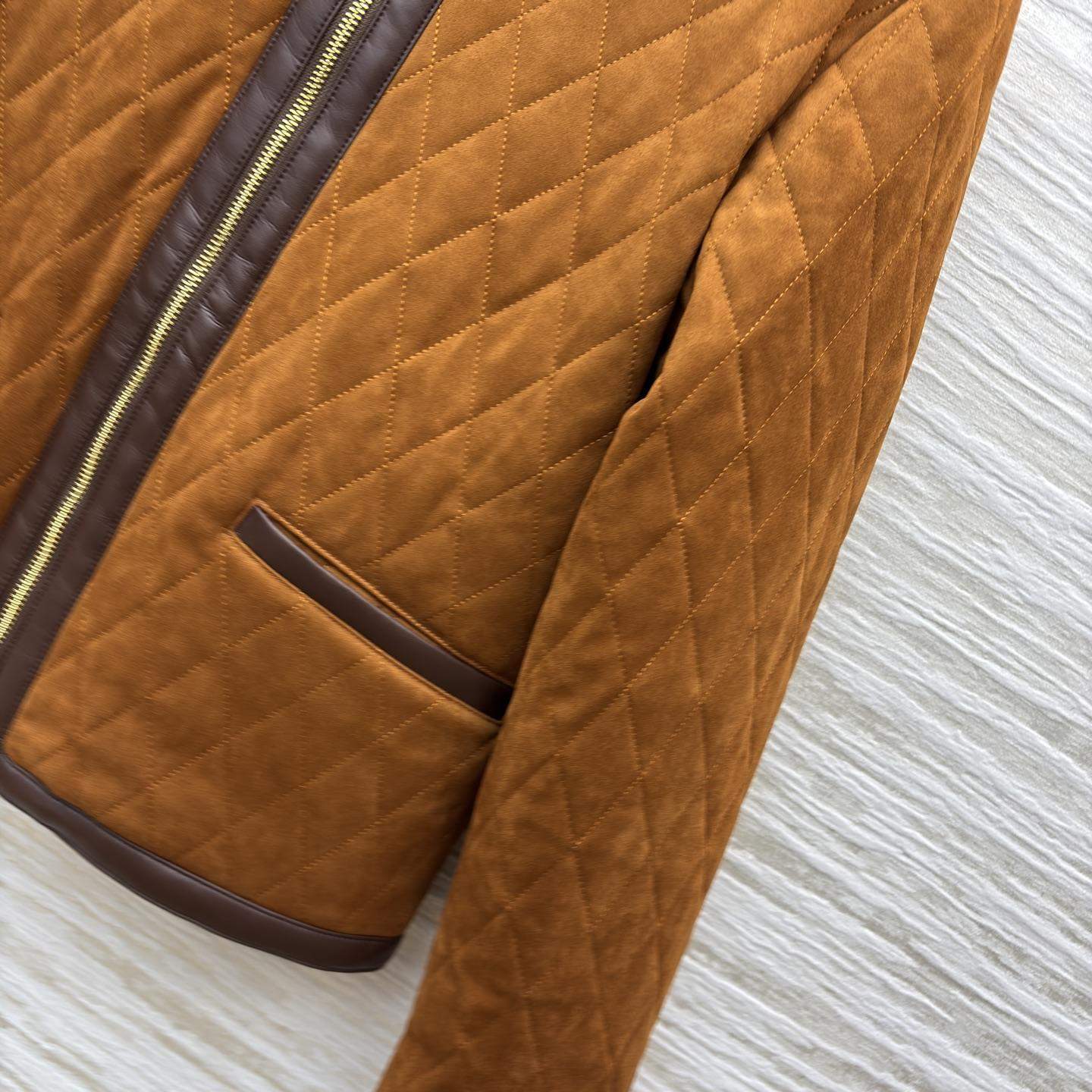 Luxury Replica Celine Quilted Jacket In Suede - Image 7