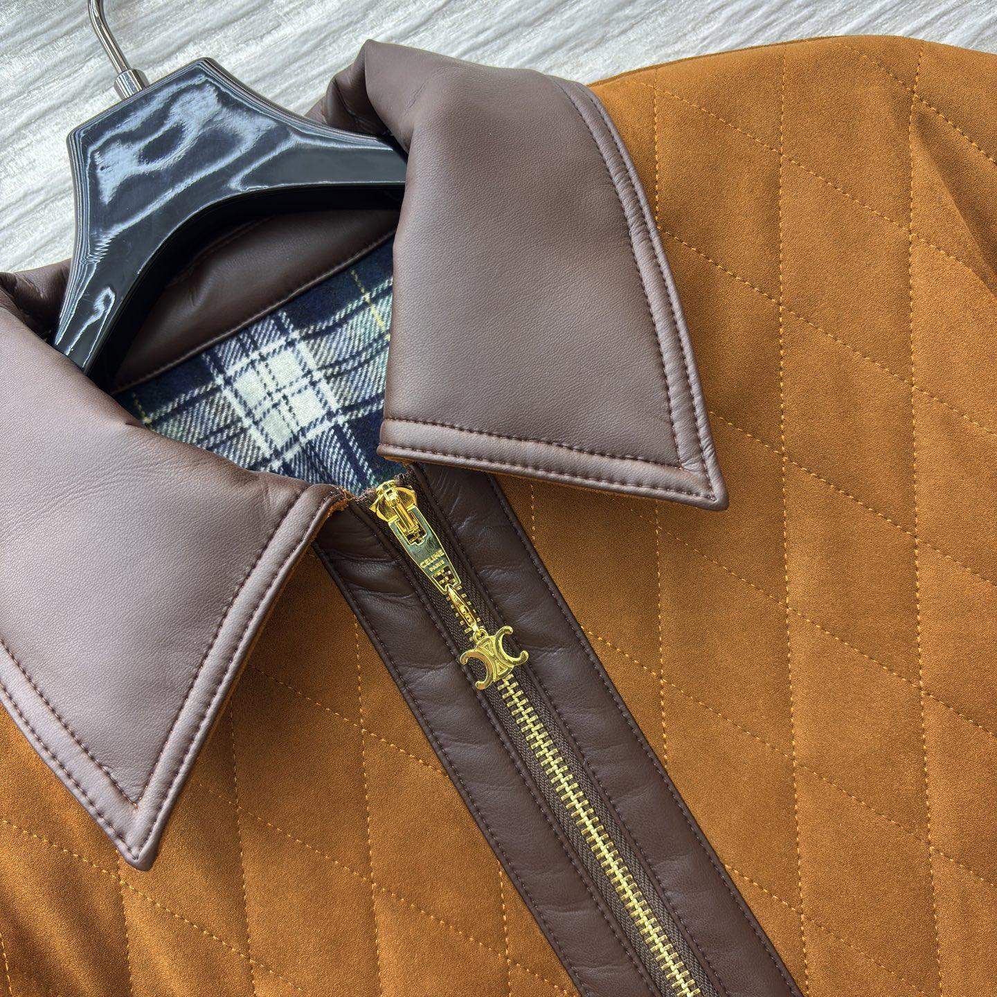 Luxury Replica Celine Quilted Jacket In Suede - Image 4