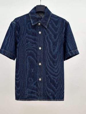 Buy Louis Vuitton Short-Sleeved Denim Replica Shirt