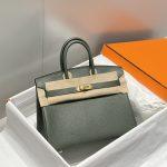Hermes Birkin Platinum Togo Leather Replica Bag With Gold-Tone Metal 30 cm - Green