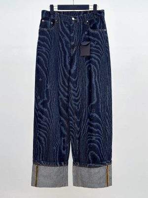 Shop Louis Vuitton Cuffed Denim Skate Replica Pants