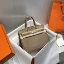 Hermes Birkin Platinum Togo Leather Replica Bag With Silver-Tone Metal 30 cm - Gray