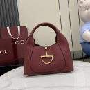 Shop Gucci Softbit Medium Replica Top Handle Bag - Burgundy