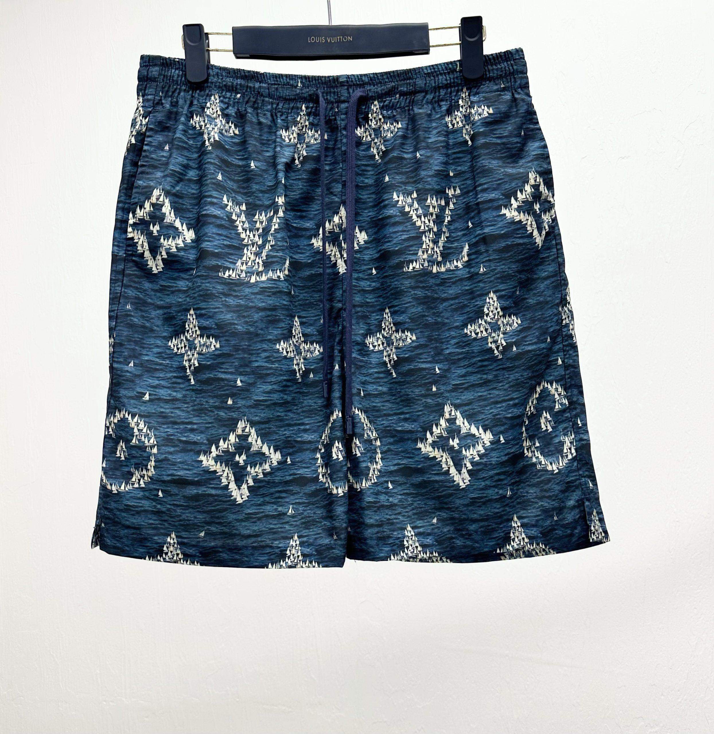 Copy Louis Vuitton Printed Monogram Replica Swim Shorts