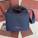 Best Loro Piana Large Bale Replica Bag - Navy Blue
