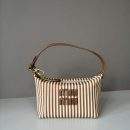 Premium Miu Miu Jacquard Fabric Replica Pouch With Logo - Brown