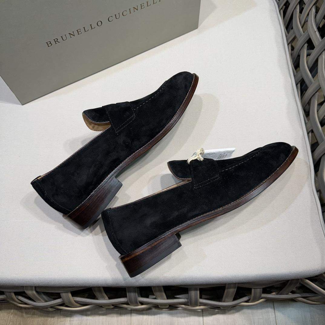Replica Brunello Cucinelli Washed Suede Penny Loafers - Image 3